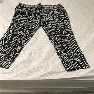 Black and White Geometric Dress Pants
